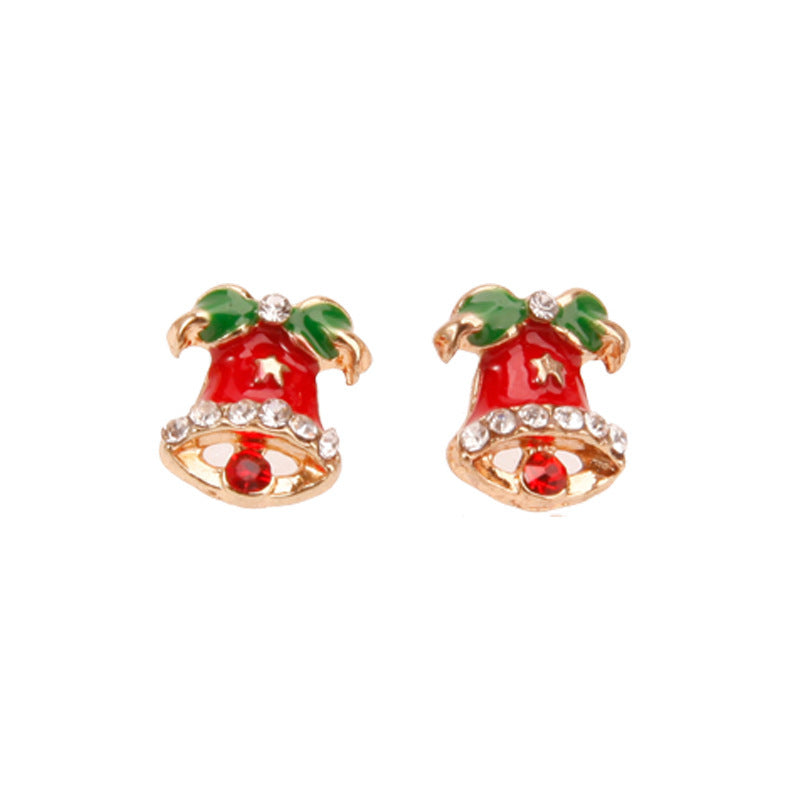 Wholesale Christmas Series Fashion Alloy Christmas Tree Old Man Bell Elk Candy Cane Earrings
