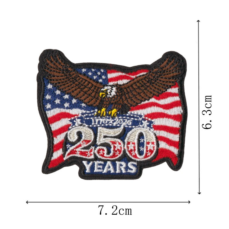 Wholesale Decorative Embroidered Patches 50 Piece Set With Liberty Bell Statue Of Liberty American Flag Design For Towels