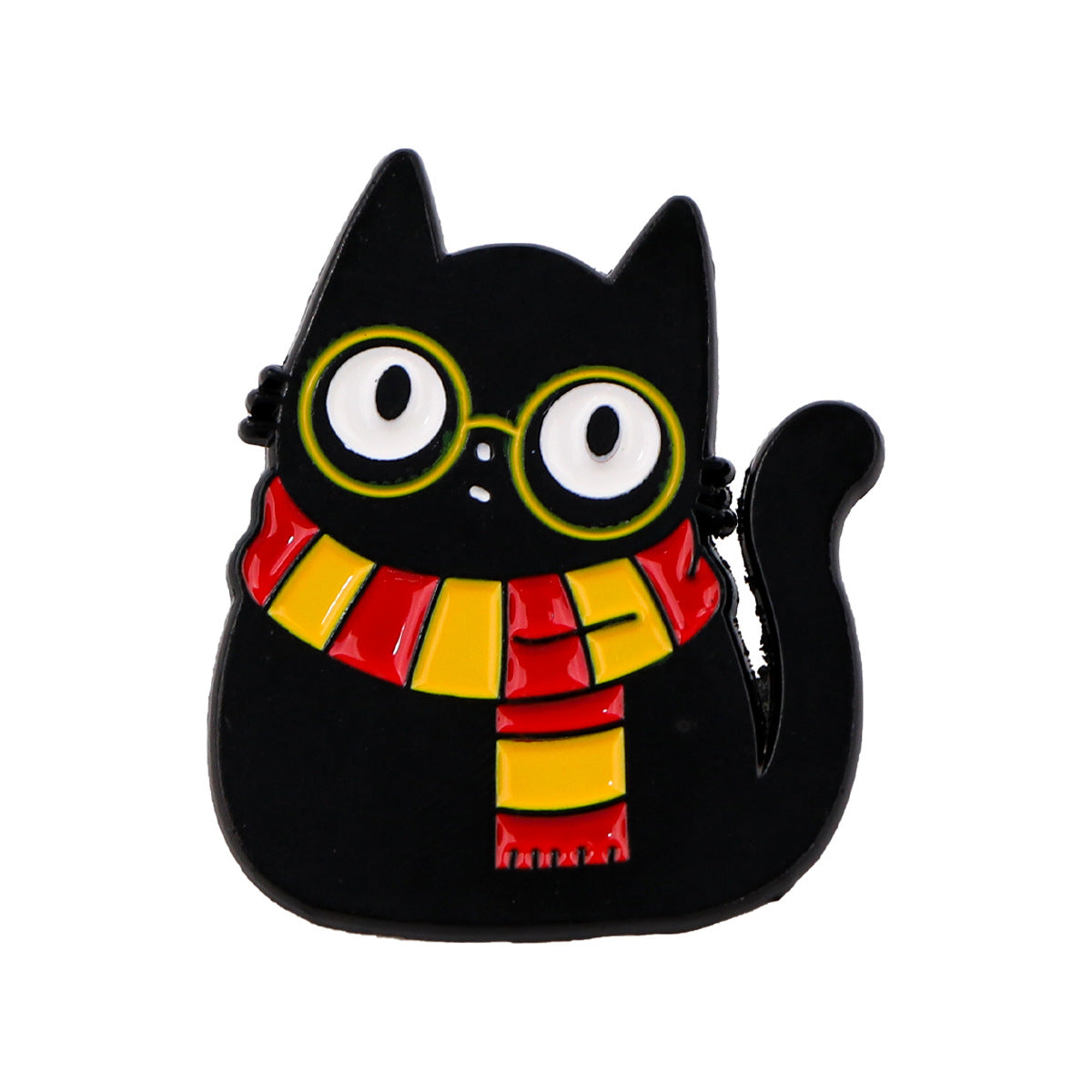Wholesale Cute Black Cat Brooch Cartoon Metal Badge Clothing Brooch Accessories