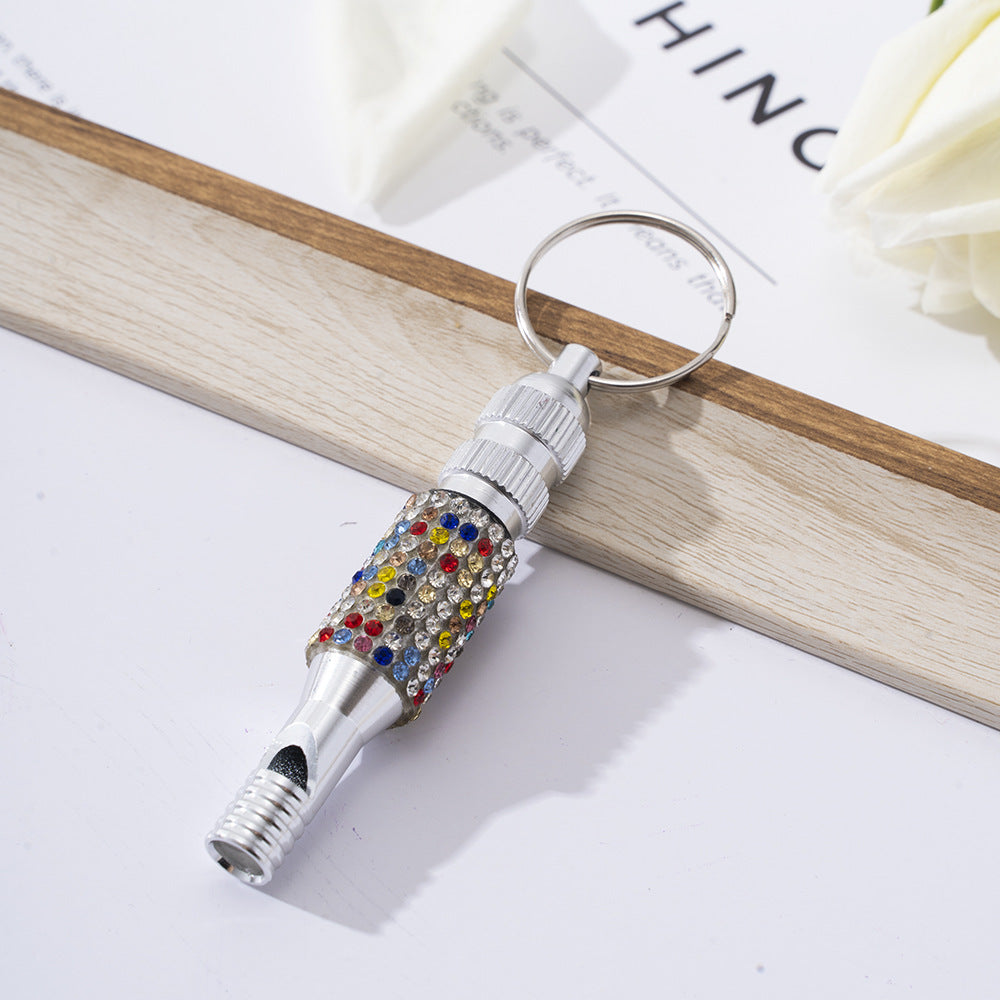 Wholesale Diamond Whistle Two Section Aluminum Whistle Outdoor Survival Training Whistle Keychain