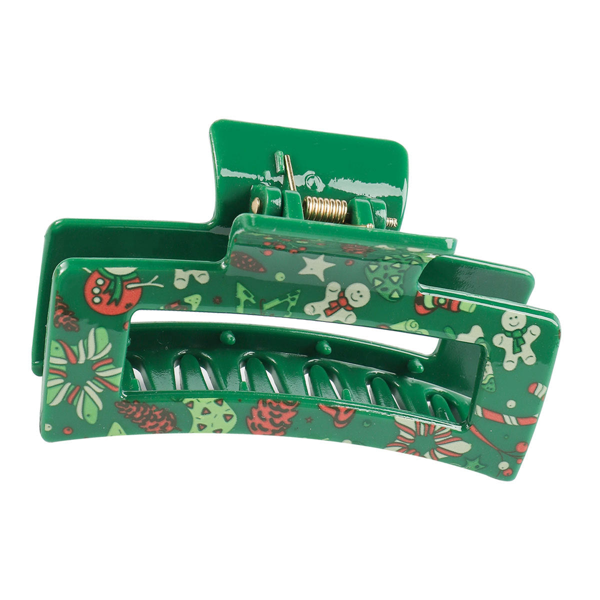 Wholesale Christmas Square Transparent Printed Grab Clip Shark Clip