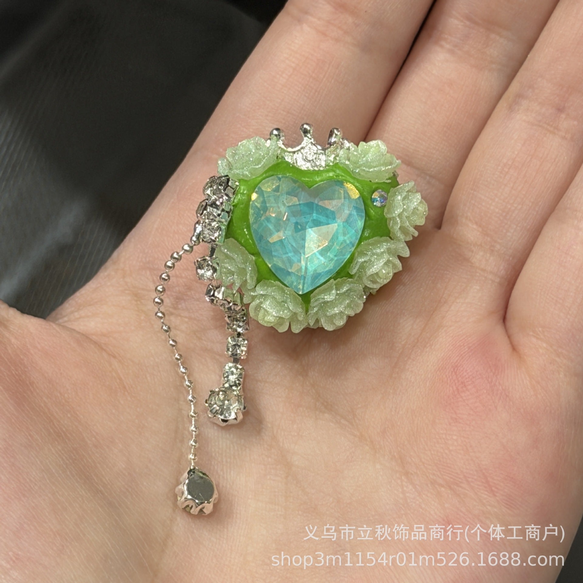 Wholesale  10pcs Colorful Love Flower Crown Diamond Ball Beads