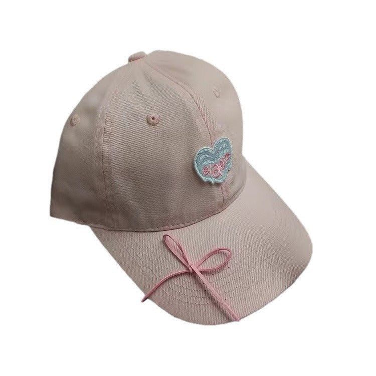 Wholesale Heart Embroidered Bow Baseball Cap