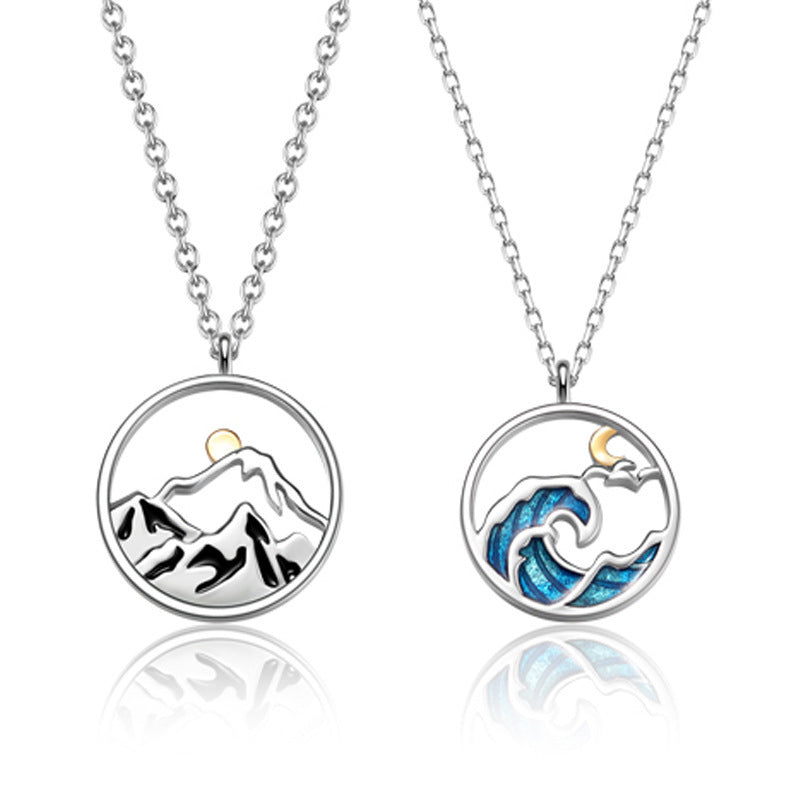 Wholesale Couples Fashion Small Fresh Dripping Gum Mountain Alliance Sea Oath Necklace