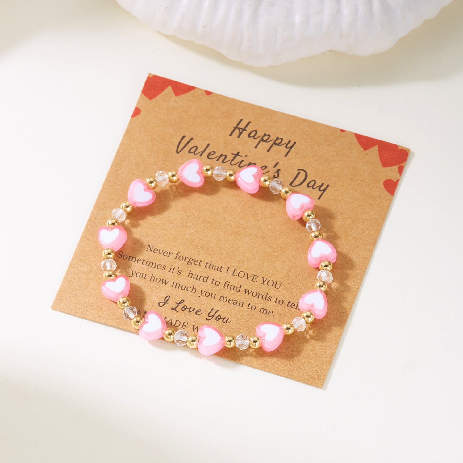 Wholesale Valentine' s Day Bohemian Love clay bead bracelet