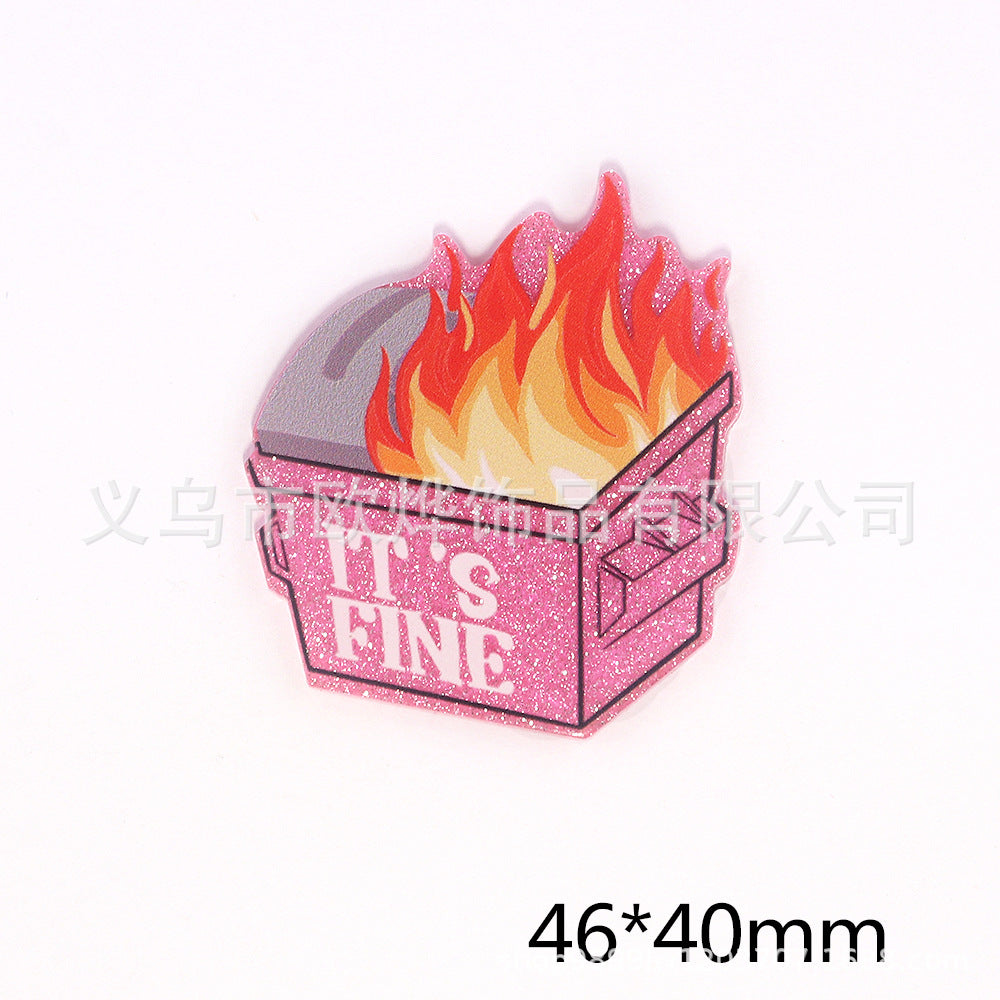 Wholesale 10 new pink cartoon jewelry acrylic DIY patches