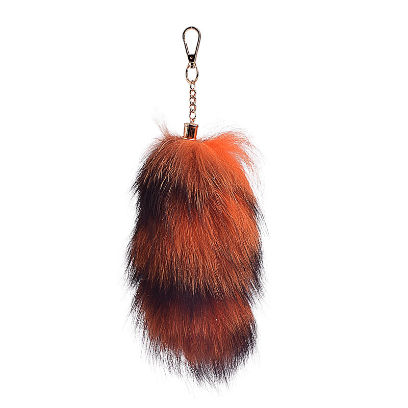 Wholesale of Oversized Fox Hair Pendant Keychains