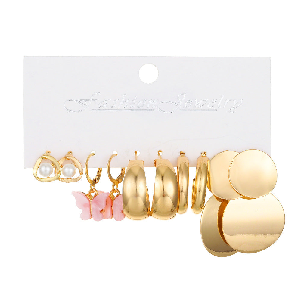Wholesale Temperament Geometric Alloy Earring Set