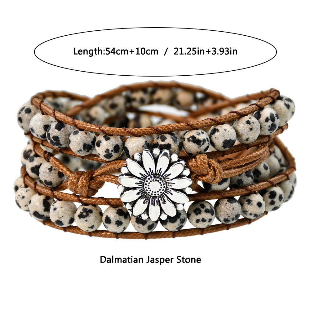 Wholesale Tem Explosive Natural Stone Hand-woven Bracelet