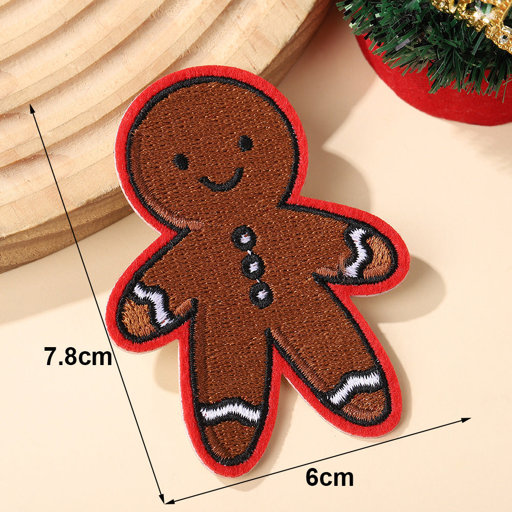 Wholesale Christmas Bow Embroidered Self Adhesive Sticker Patch For Bags Clothing DIY Fashion Accessory Craft Supply