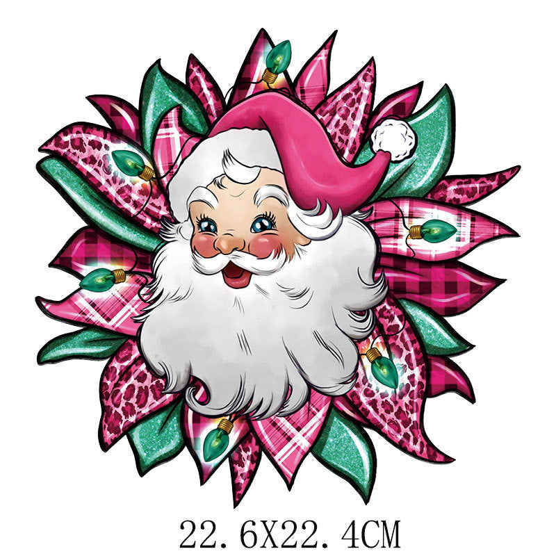 Wholesale Pink Christmas House Heat Transfer  UV DTF Ready to Press Transfers Wraps