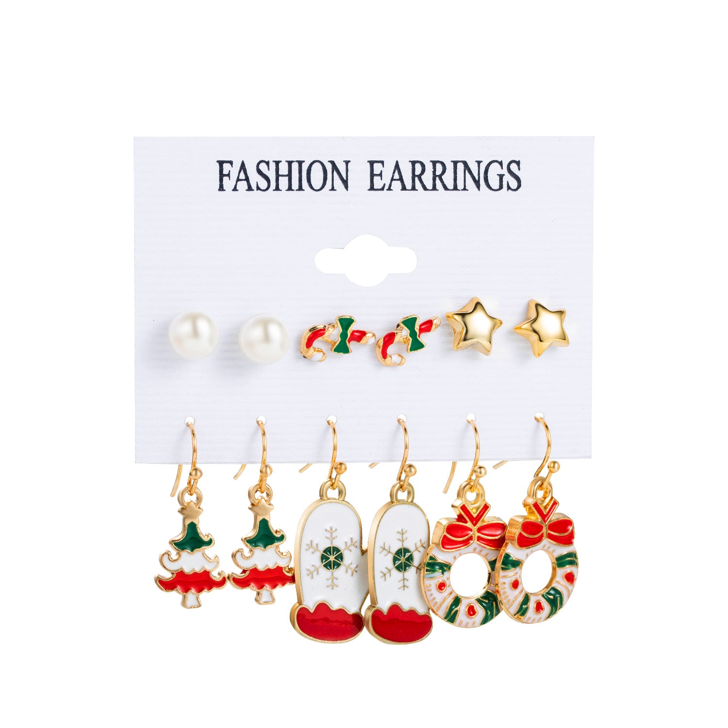 Wholesale 1set Christmas Oil Drop Earrings