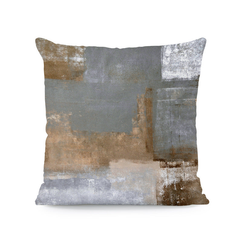 Wholesale Geometric Watercolor Printed Plush Pillowcases