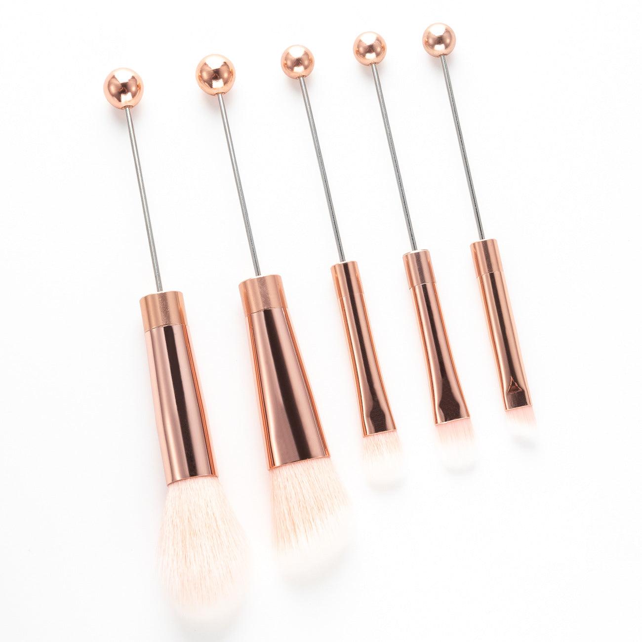 Wholesale 200 Sets Beadable Metal DIY Makeup Brush Set