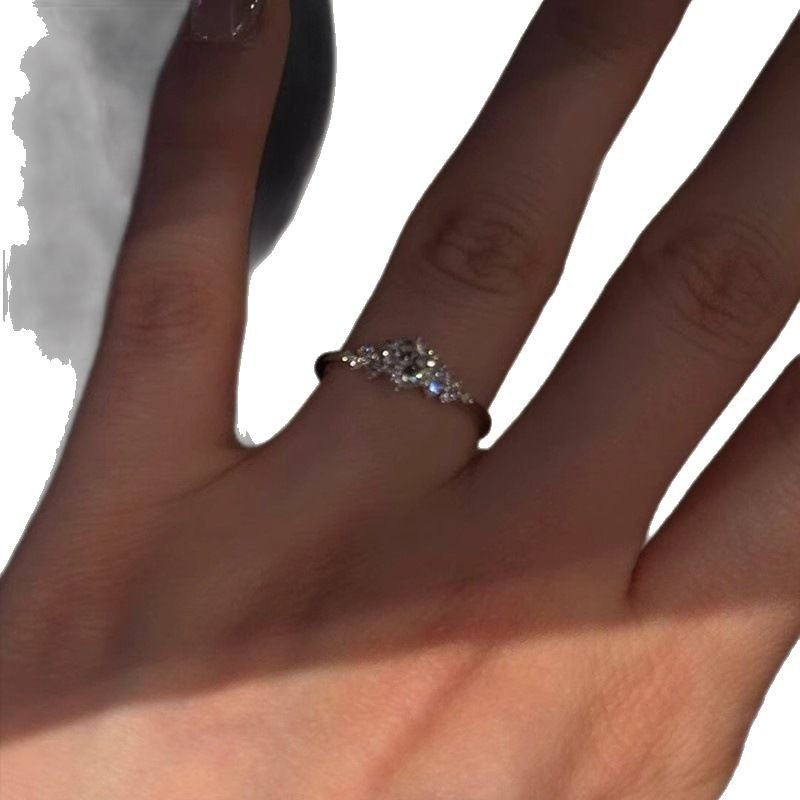 Wholesale Daughter Gold Flash Zircon Ring Light Luxury Ring