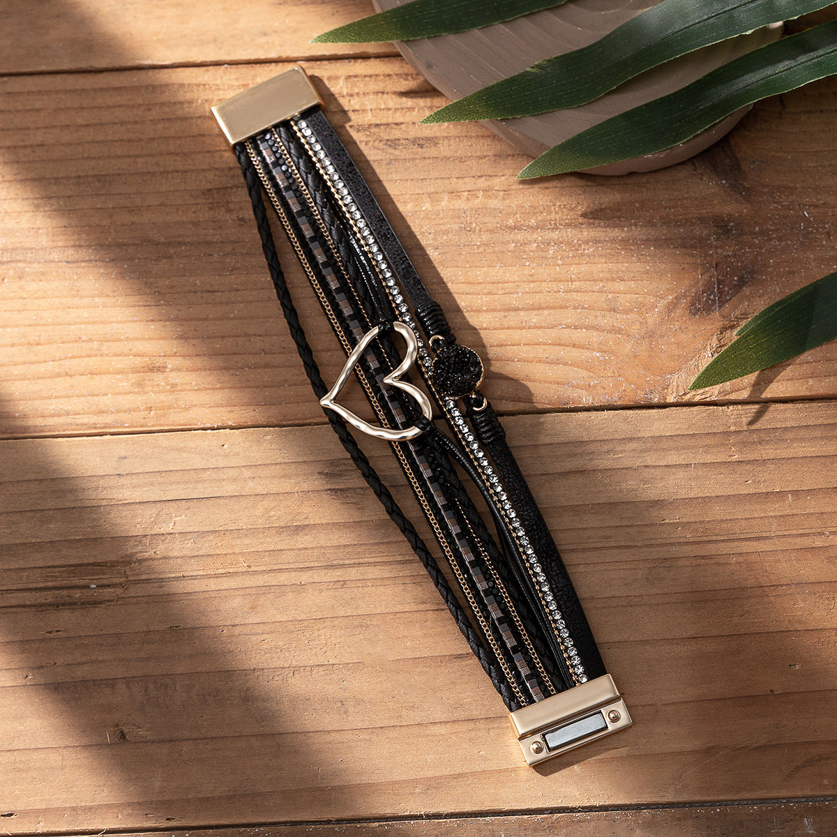 Wholesale Bohemian Love Weaving Diamond Set Bracelet Layered Bracelet Set