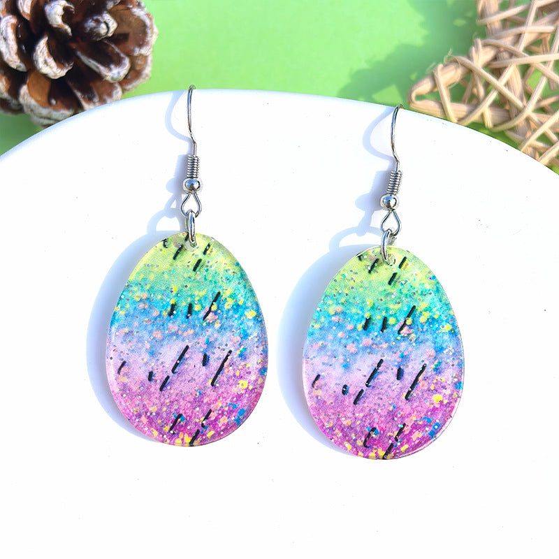 Wholesale Easter cartoon rabbit Easter egg acrylic earrings