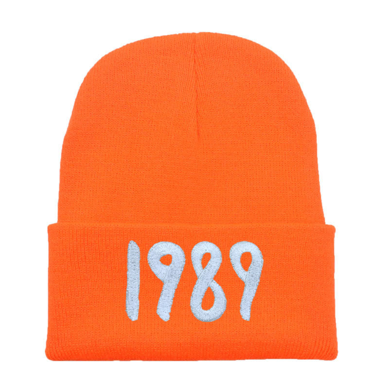 Wholesale Acrylic 1989 Embroidered Knitted Hat Warm Woolen Hat