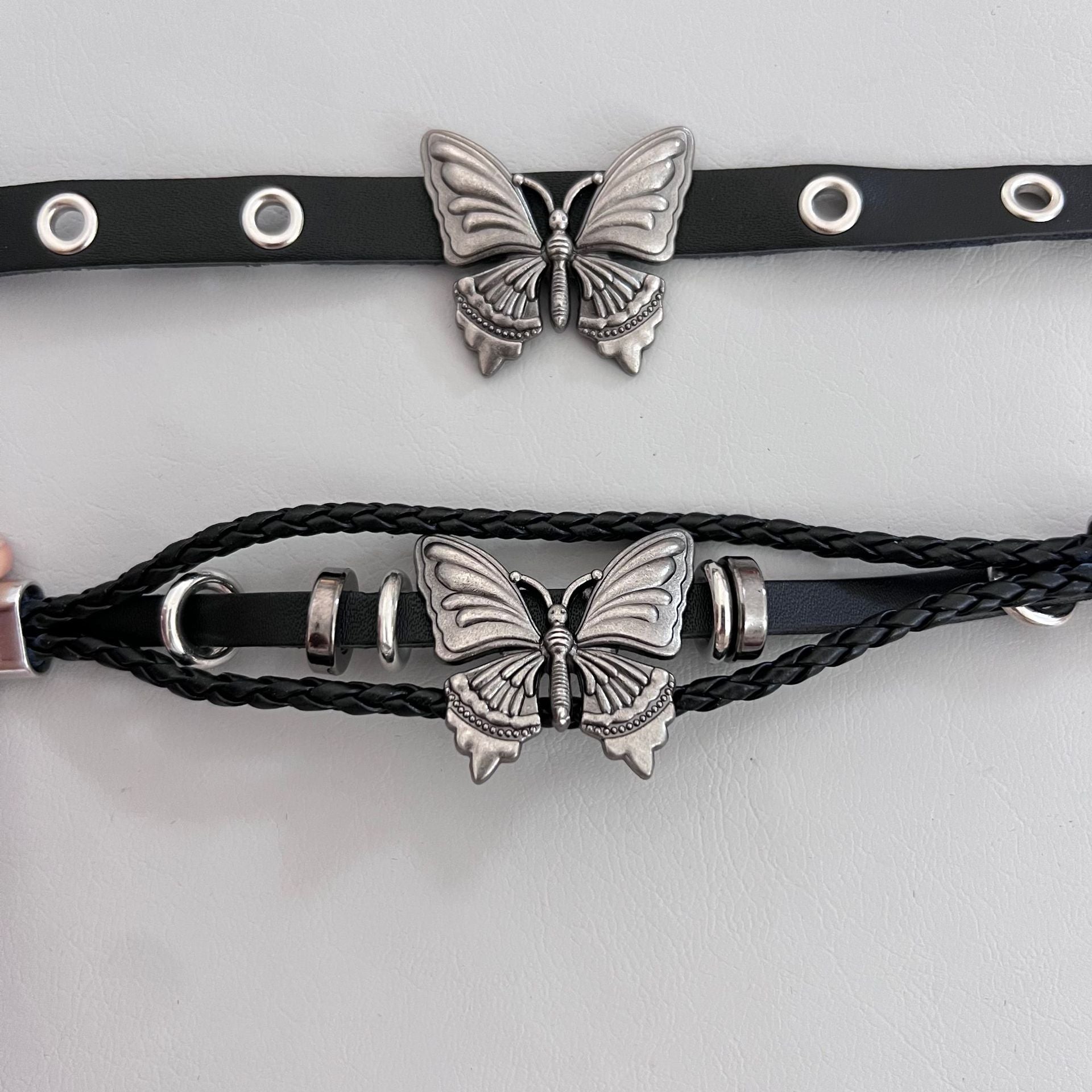 Wholesale Dark Butterfly Punk Rock Girl Multi-layer Leather Bracelet
