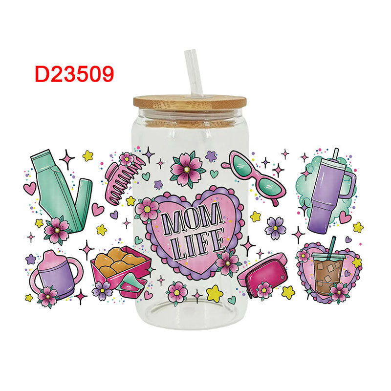 Wholesale Mother's Day Colorful Flowers Series 16oz Cup UV DTF Wraps