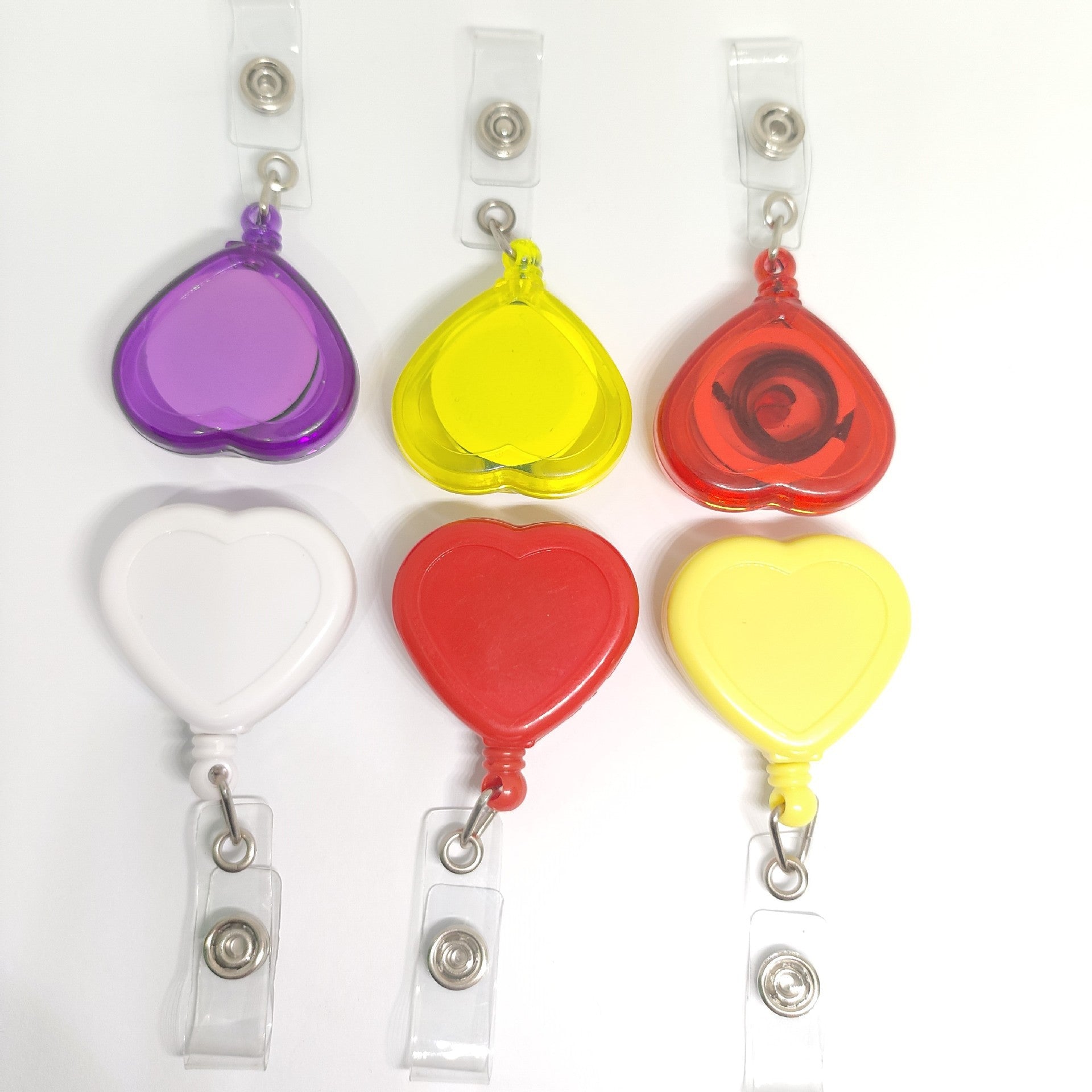 Wholesale 10pcs/pack heart shaped doctor belt clip retractable plastic easy pull buckle