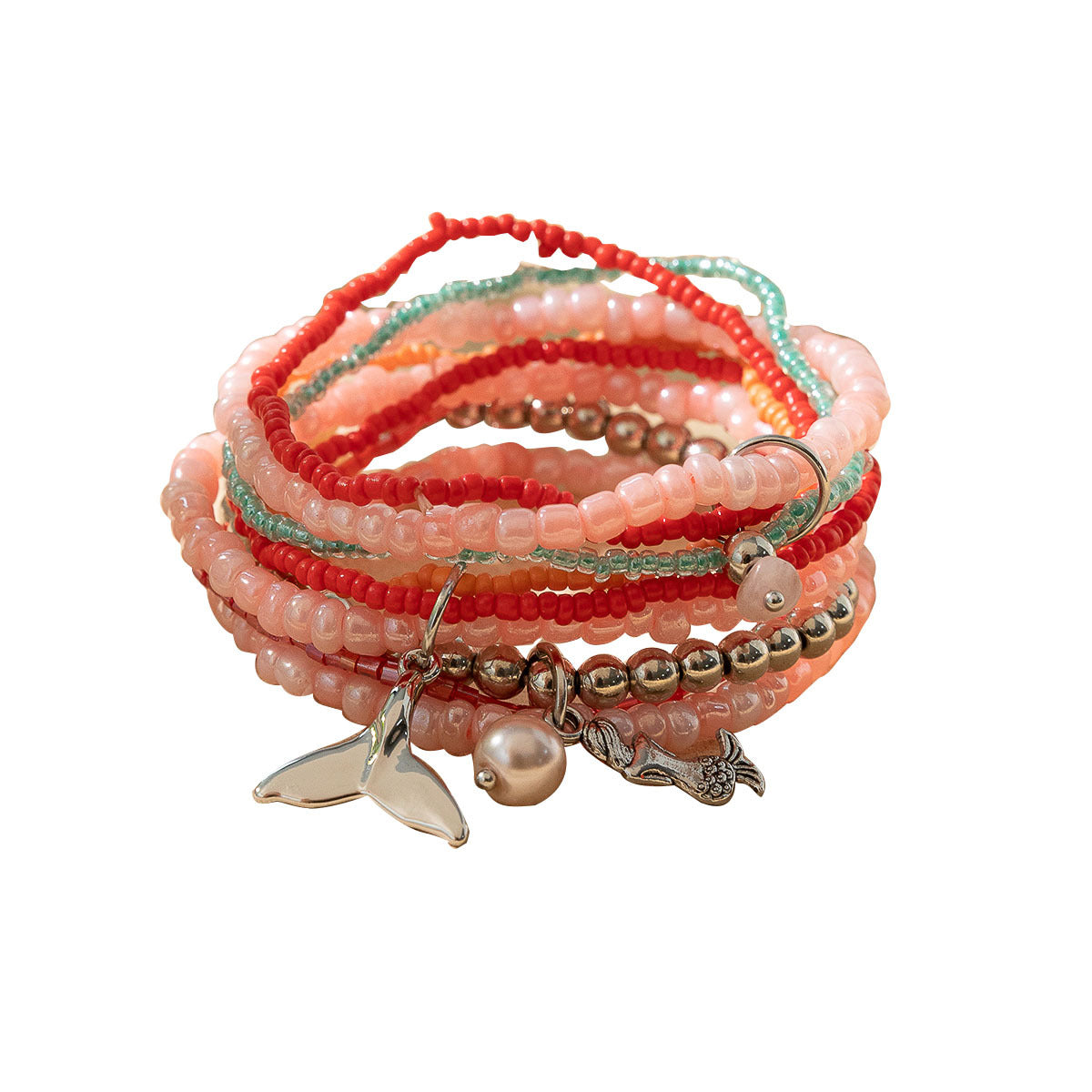 Wholesale Bohemian Ocean Style Stacked Rice Bead Bracelets