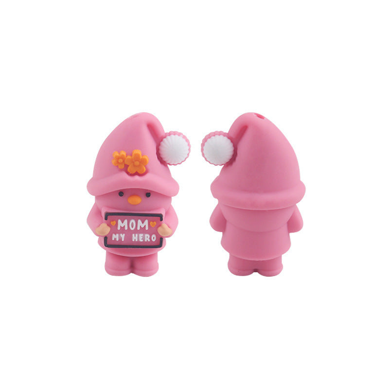 Wholesale 3pcs 3D New Cartoon Silicone Mother's Day Beaded Creative DIY Beaded Pen Bracelet Keychain Accessories