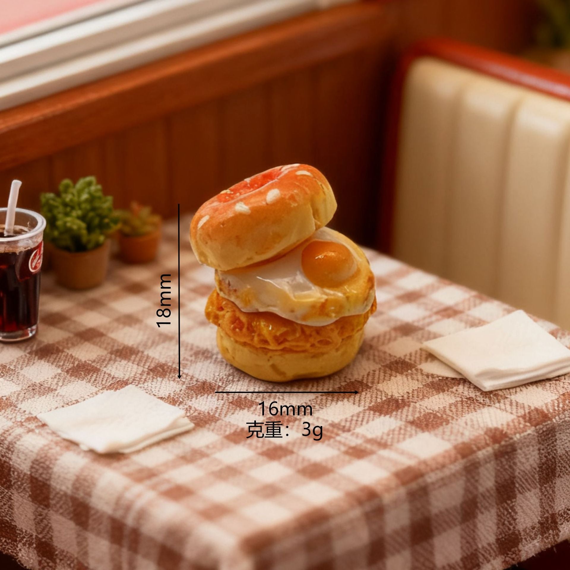 Wholesale 10pcs Donut Egg Burger Miniature Food Toy Mini Burger  Doll Accessories