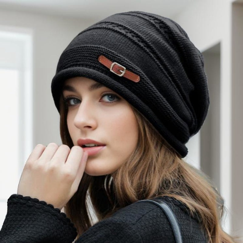 Wholesale Autumn and Winter Fashion Loose Large Head Circumference with Fleece Hat