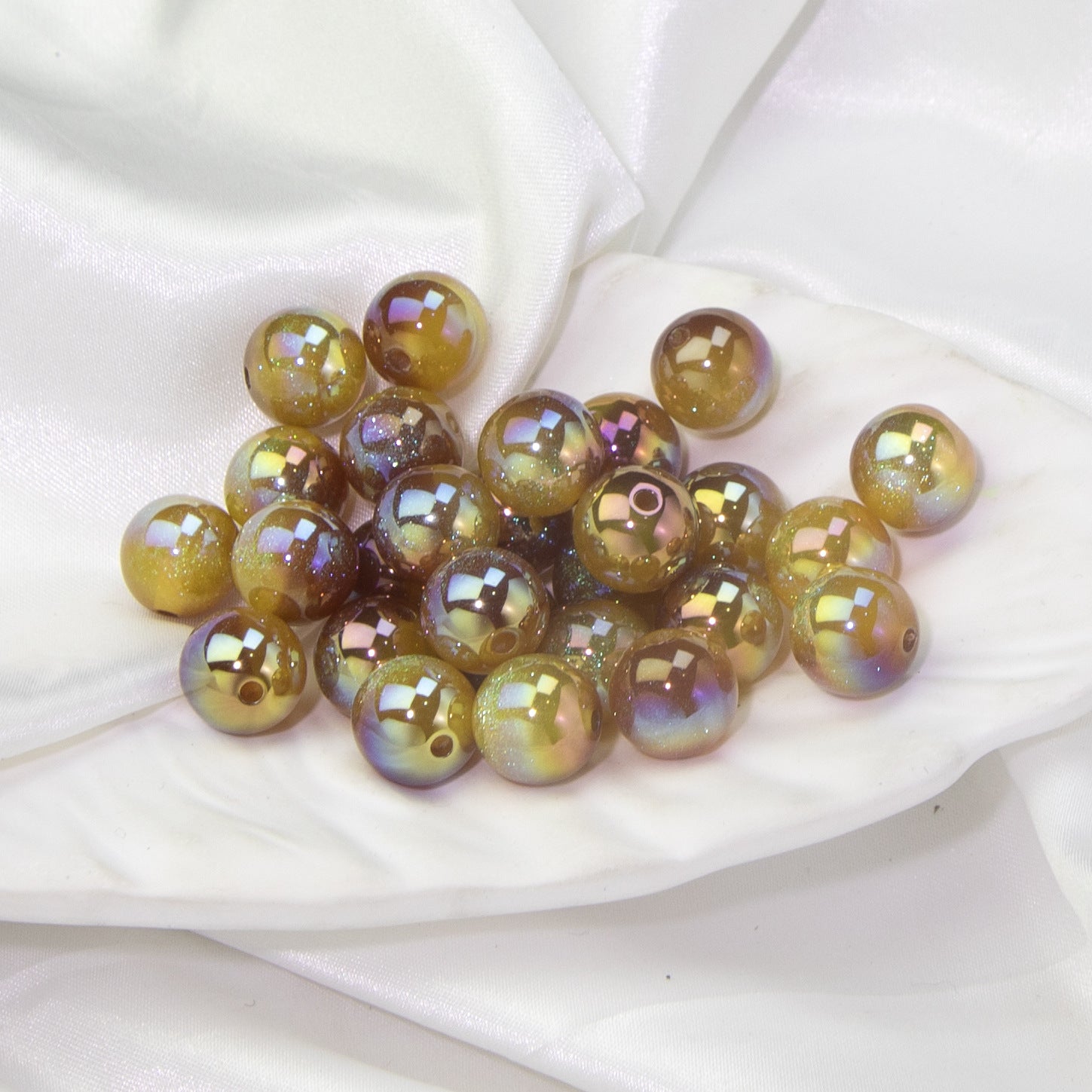 Wholesale 20pcs Starry Sky Two-color Gilded Round Beads