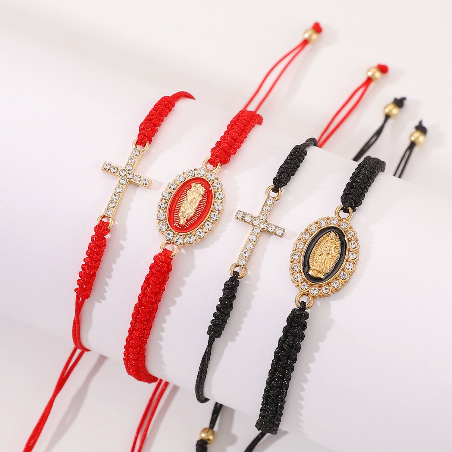 Wholesale Cross two-piece hand-woven adjustable bracelet