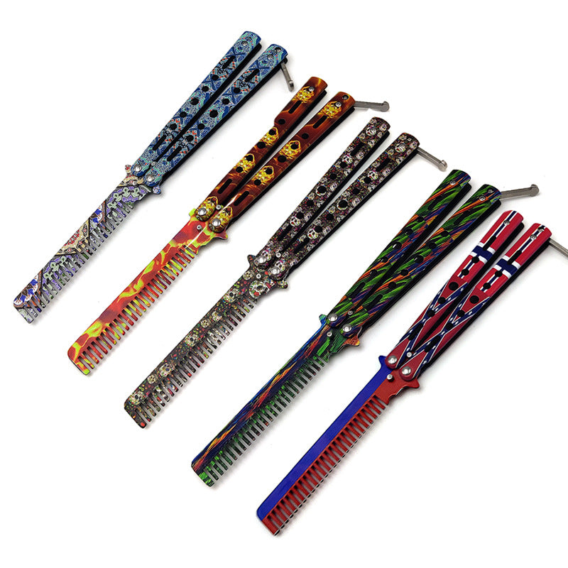 Wholesale Outdoor Camping Practice Knife Unbladed Butterfly Comb