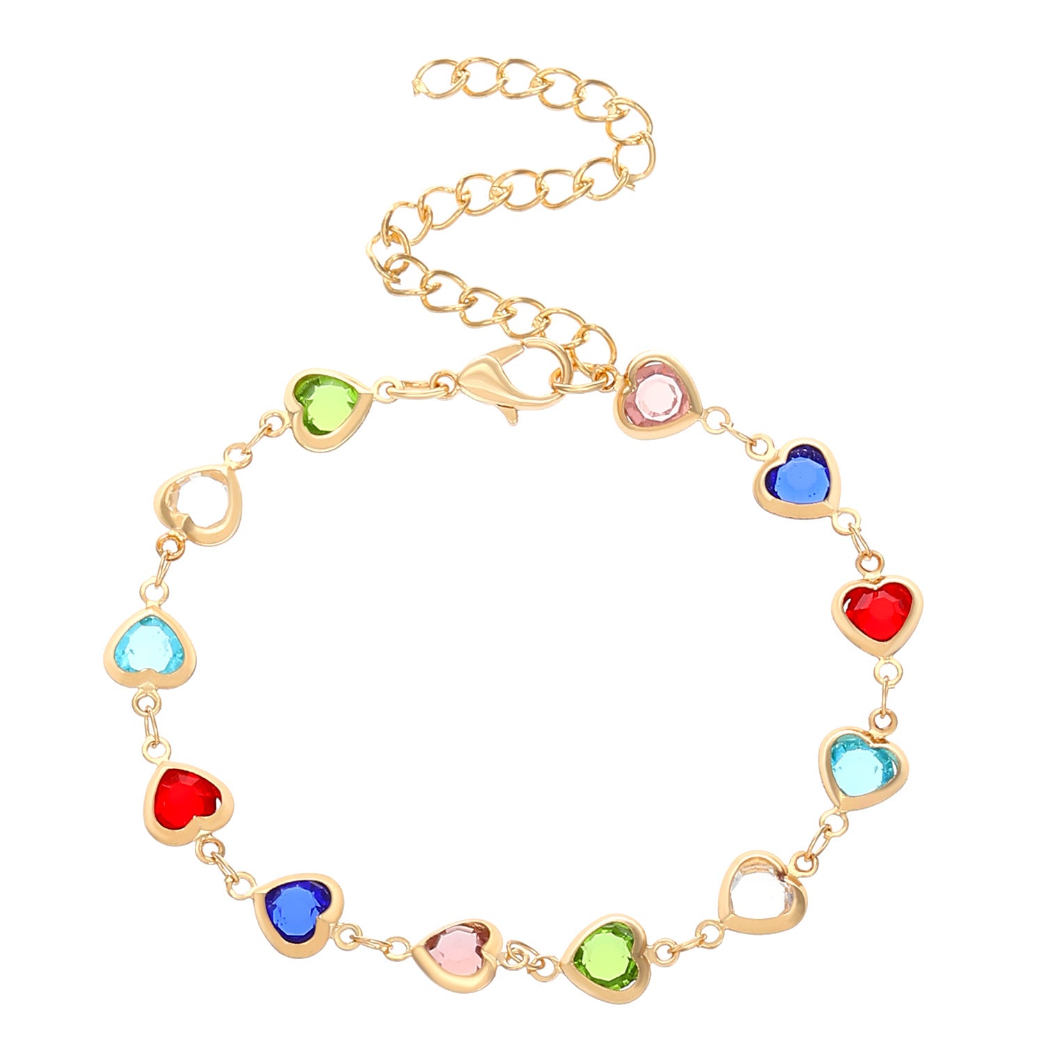 Wholesale Color Love Bracelet Personalized Alloy Heart-shaped Dopamine Bracelet