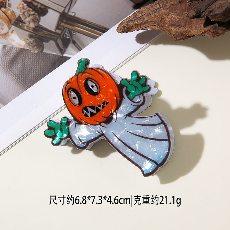 Wholesale Dark Style PVC Pumpkin Ghost Shark Claw Hair Clip  Creative Hair Accessory For Resale