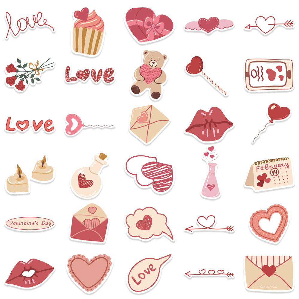 Wholesale 58pcs Cartoon Valentine' s Day Love Stickers