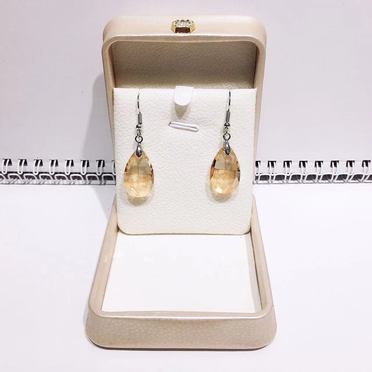 Wholesale crystal glass water drop fashion net red earrings