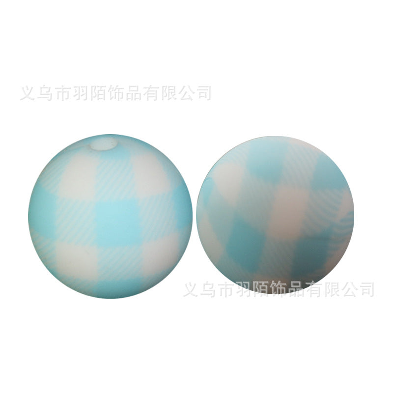 Wholesale 10PCS 15mm Watermark Silicone Color Lattice Beads