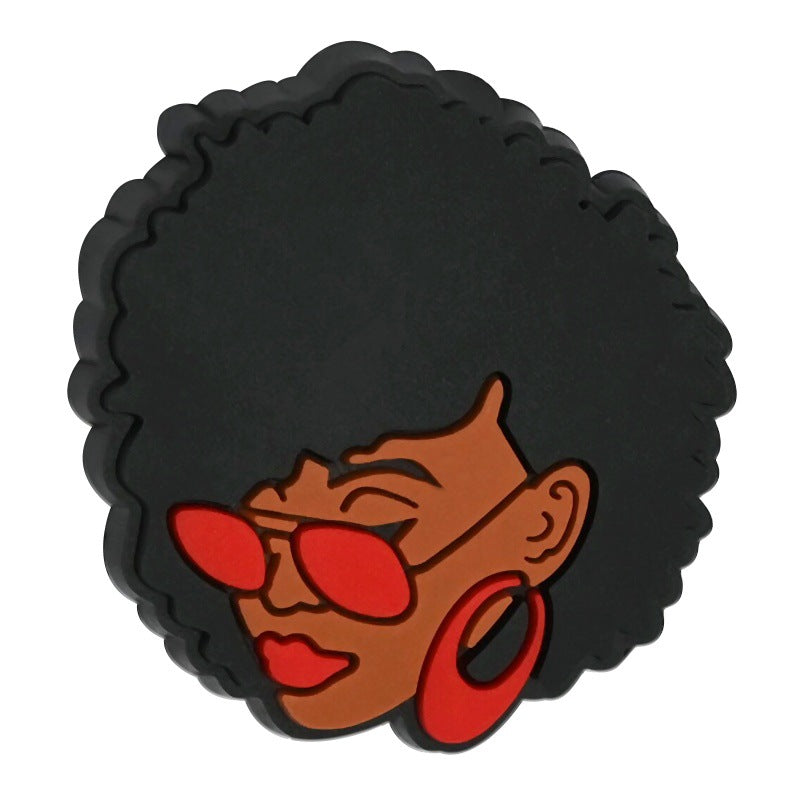 Wholesale Random 100pcs Black Girl Beaded PVC Soft Rubber Beads Focal Beads