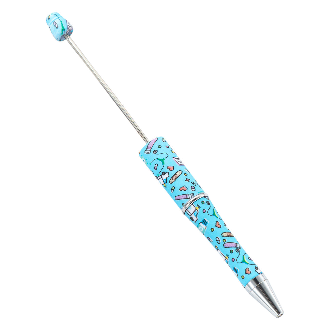 Wholesale Beadable Pen International Nurses Day Printed Plastic Pen DIY for Beaded