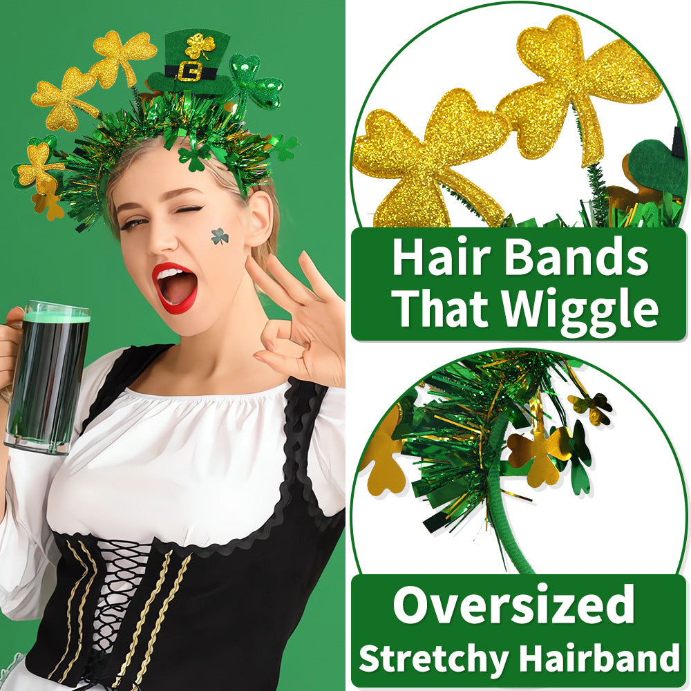 Wholesale St.  Patrick' s Day shamrock ribbon bow headband