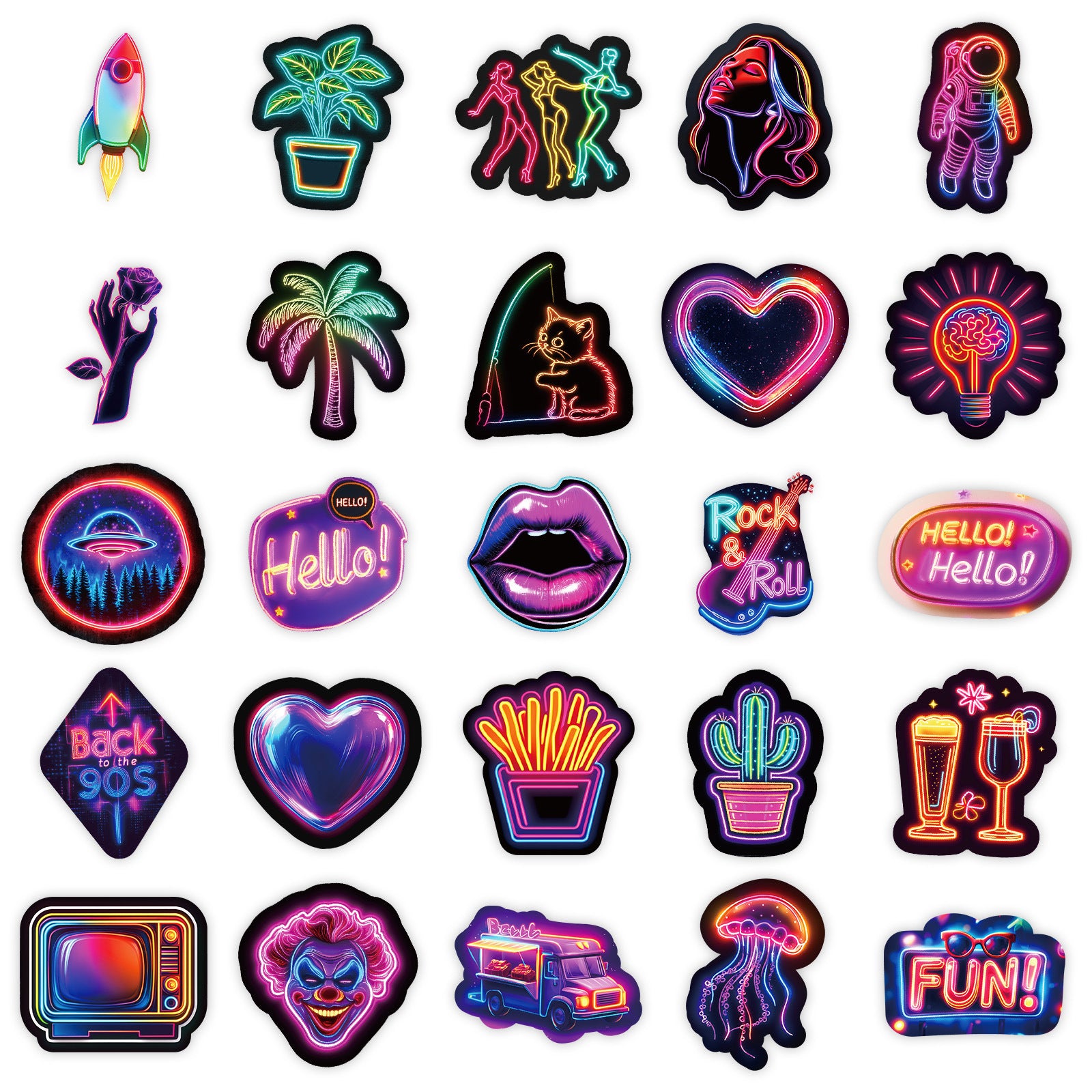 Wholesale 50pcs Colorful Neon Cherry Waterproof Decorative Stickers Graffiti Stickers