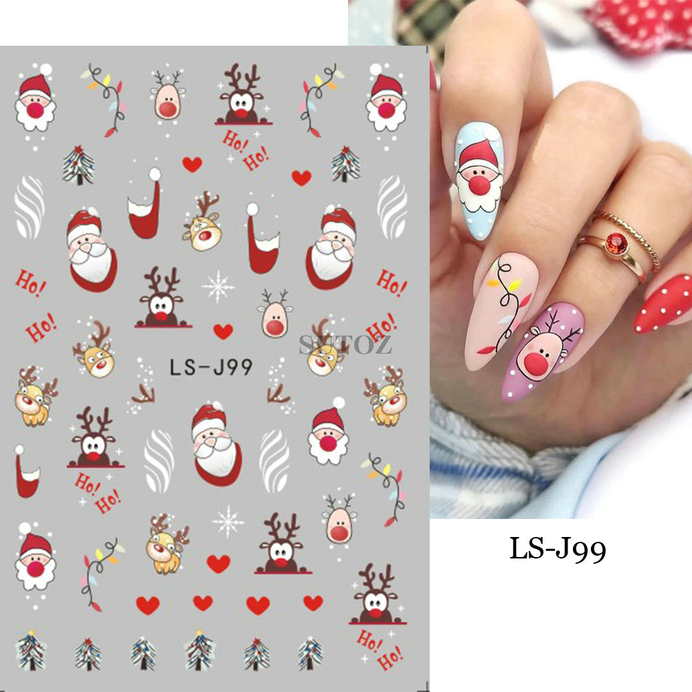 Wholesale 3pcs/pack Children' s cartoon Christmas nail stickers
