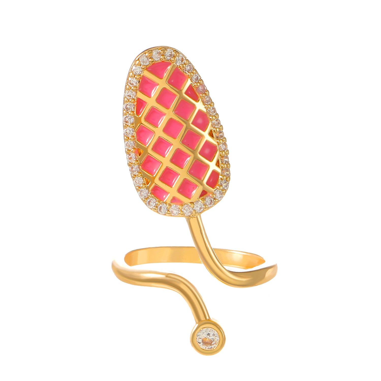 Wholesale  Geometric Diamond Opening Nail Copper Ring