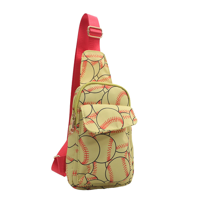 Wholesale Western Style Nylon Fabric Crossbody Baseball Small Chest Bag