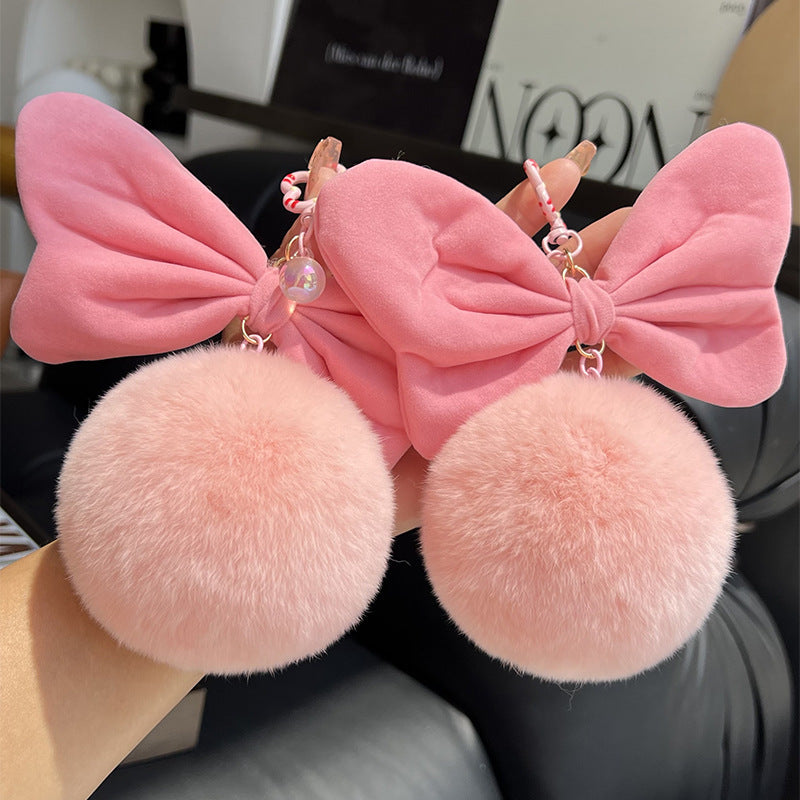 Wholesale Hairball pendant large bow keychain