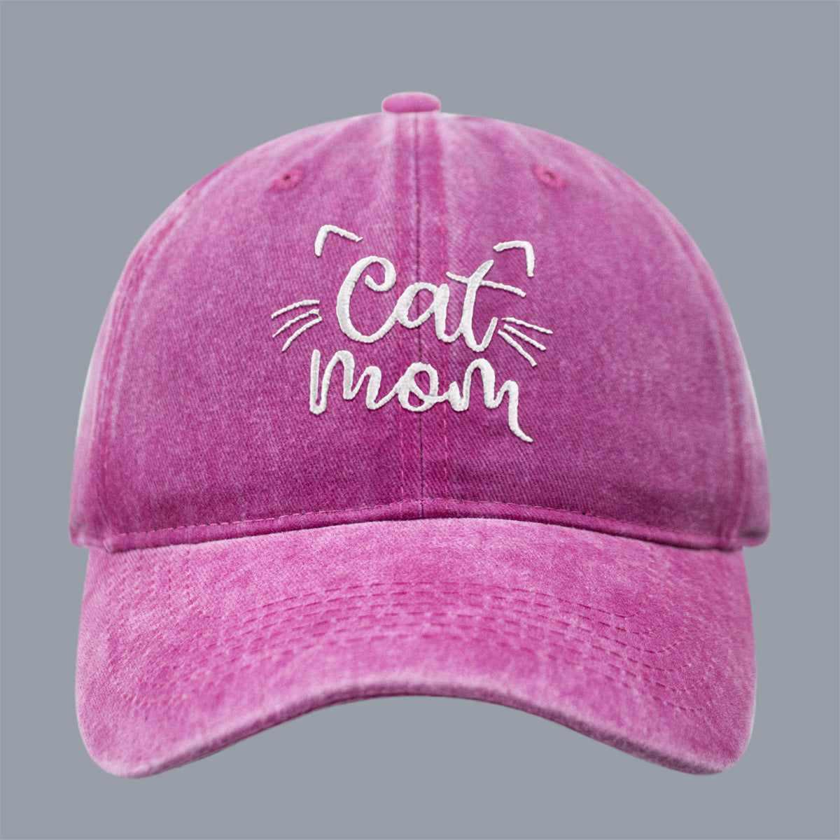 Wholesale New Men's and Women's Letter CAT MOM Embroidered Washed Baseball Cap Outdoor Sports Washed Cotton Sunshade Cap Tide
