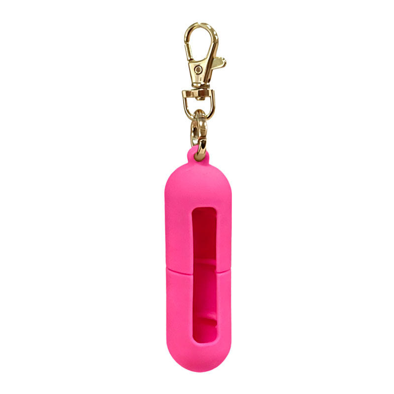 Wholesale Lipstick case silicone protective case bow lipstick bag keychain