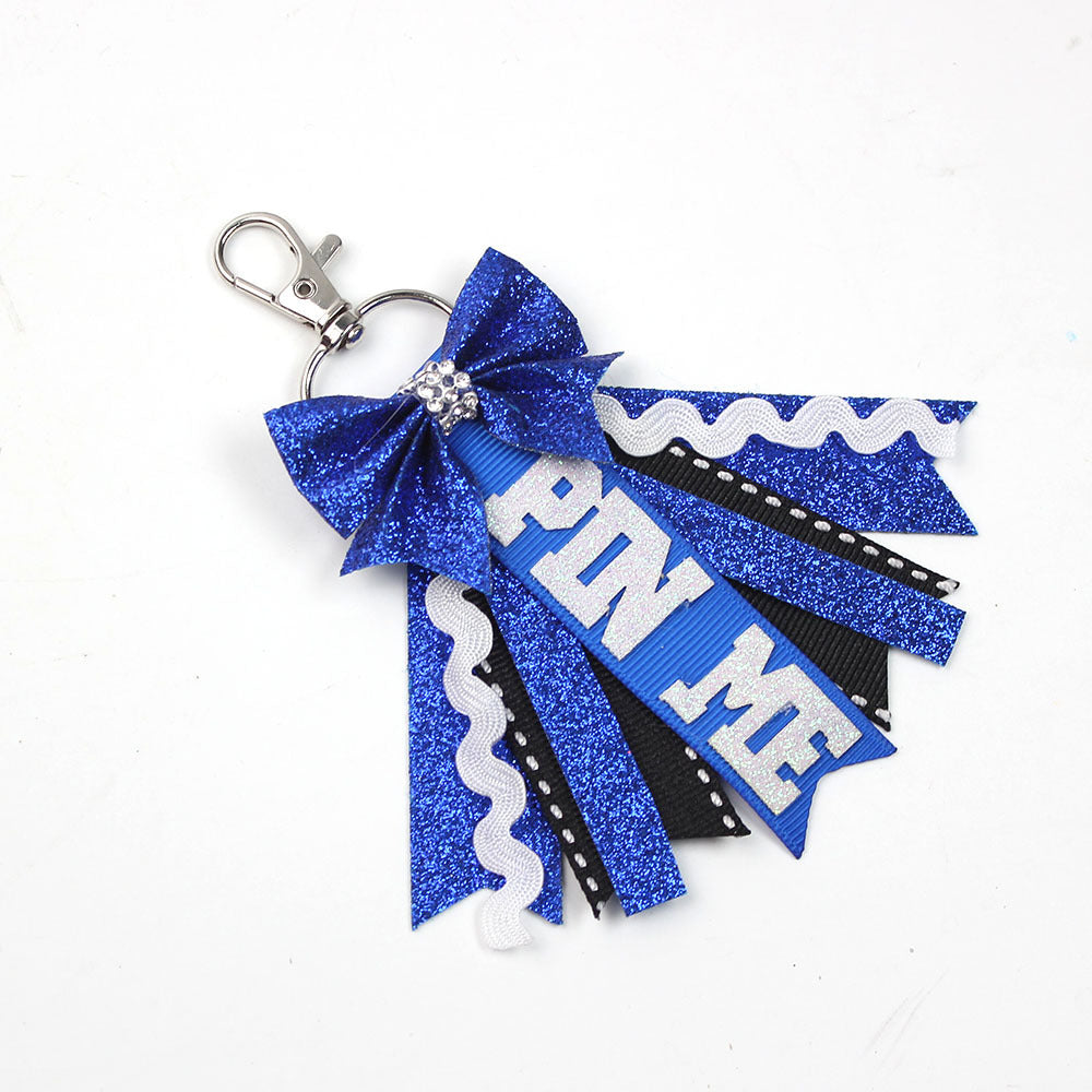 Wholesale 5pcs Teen Cheerleader Bow Lanyard Ribbon Keychains