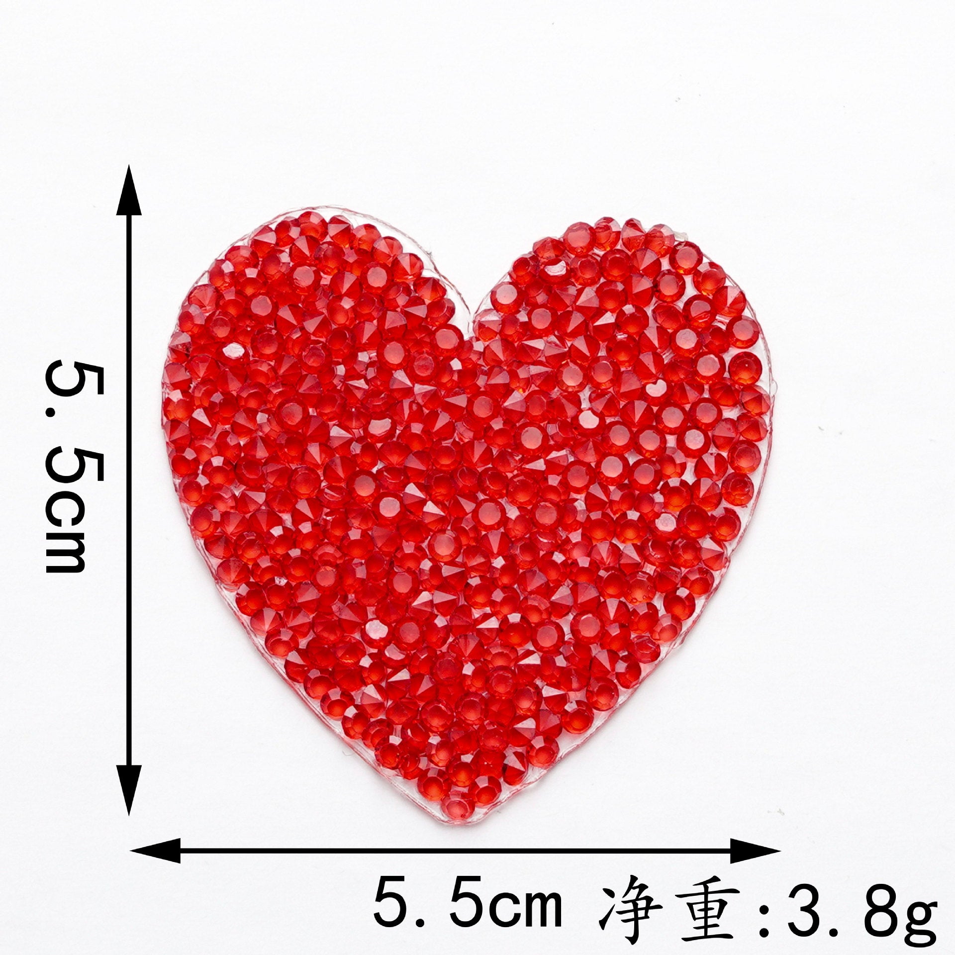 Wholesale 6 color hot melt adhesive heart-shaped rhinestone embroidery DIY Patches