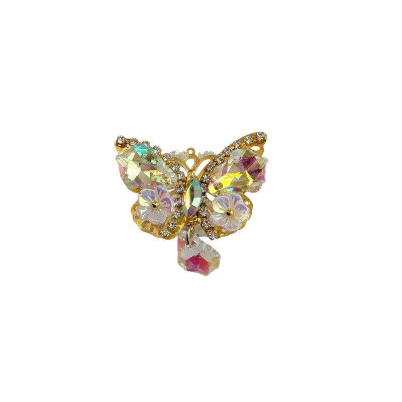Wholesale 20pcs Super Flash Butterfly Sliding Through Hole Ceramic Mud Beads DIY Beaded